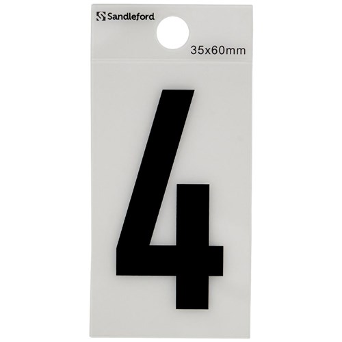 SANDLEFORD SELF ADHESIVE NUMBER H60mm - No.4